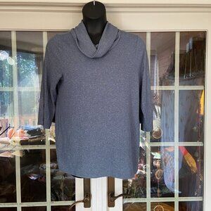Chico's Cowl Neck 3/4 Length Sleeve Top Blue-Gray Chico's 2 Size 12